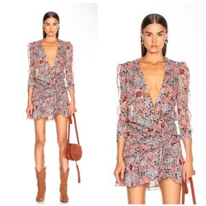 Veronica Beard Red and Blue Floral Mini Dress
